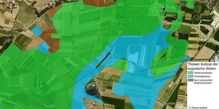 Kartenausschnitt der Darstellung der Kulisse der organischen Böden